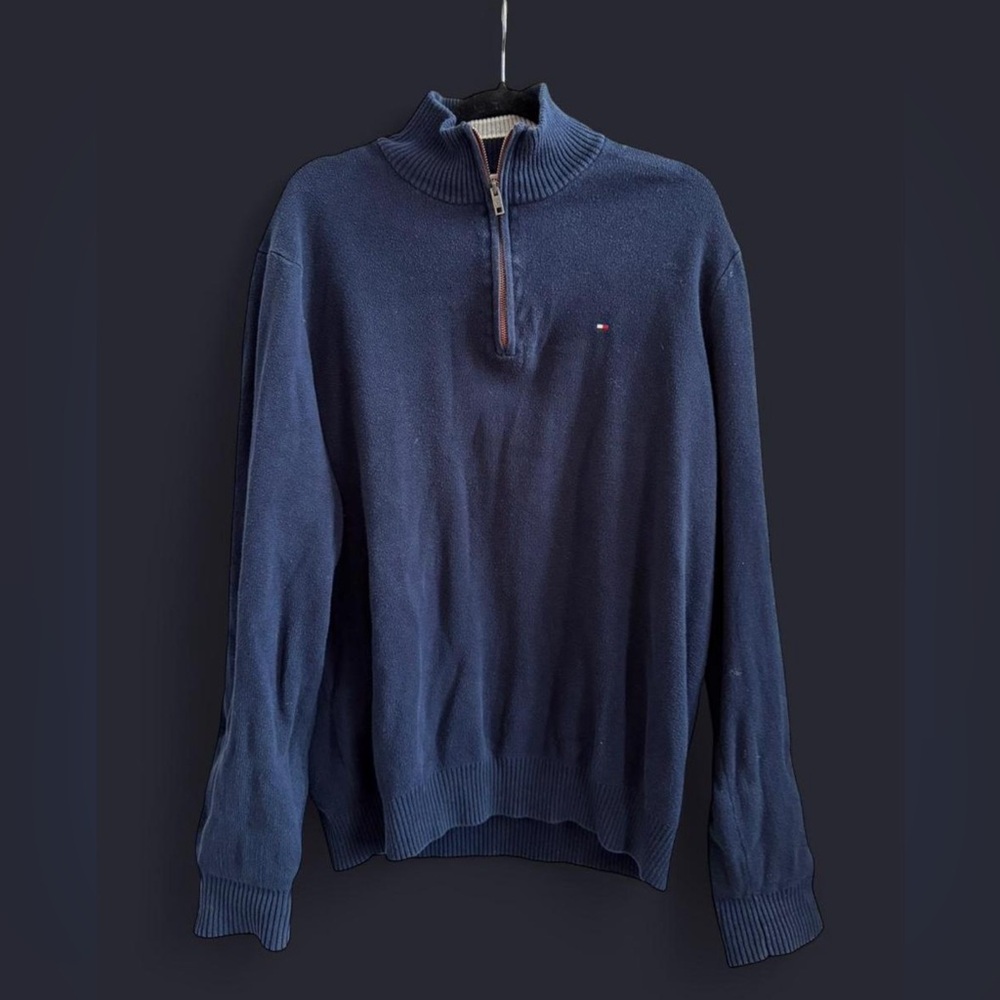 Tommy Hilfiger Men's Navy Zip-Up Sweater